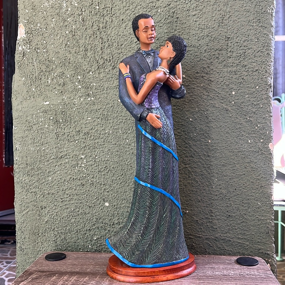 African couple dancing